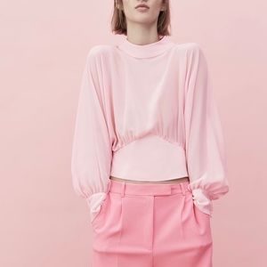 Zara Fitted Waisted Flowy Top